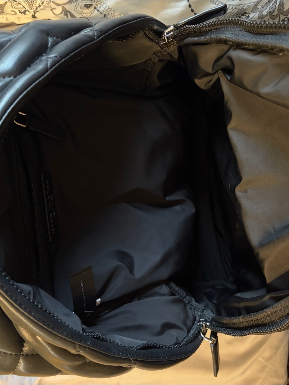 Marc Jacobs Black Quilted Mini Backpack with Front Zip Pocket - Picture 6 of 8